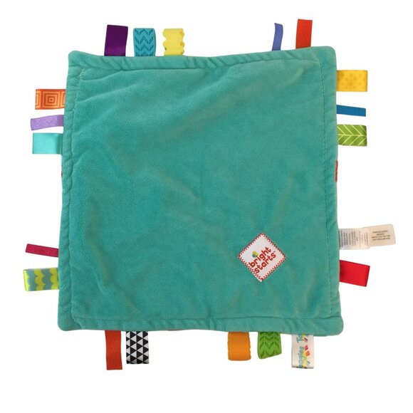 Bright Starts Taggies Teal Squares Lovey 12" Teether Baby Security Blanket - Picture 2 of 7